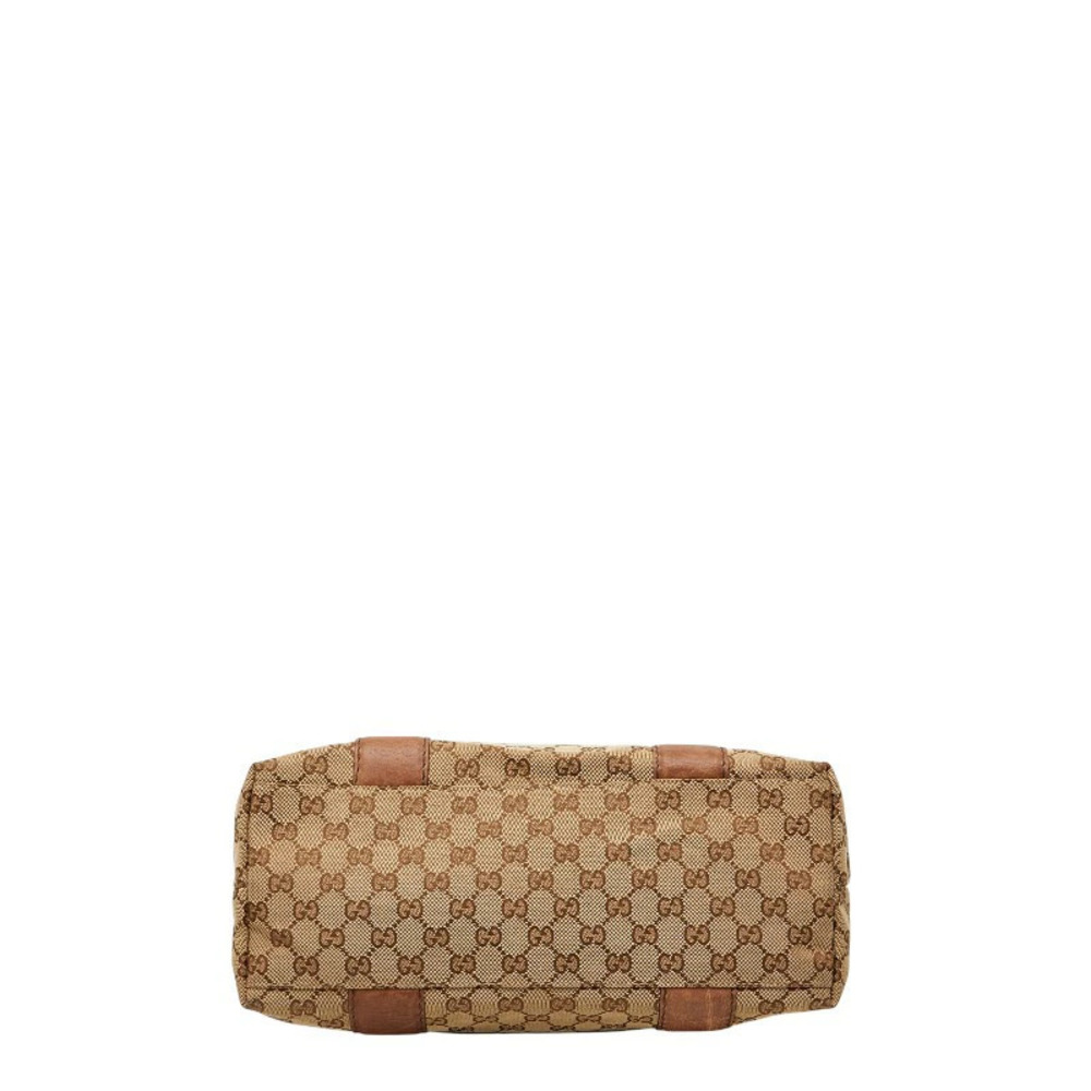 Gucci GG Canvas Bamboo Tote Bag Beige Brown Leather - Picture 3 of 10